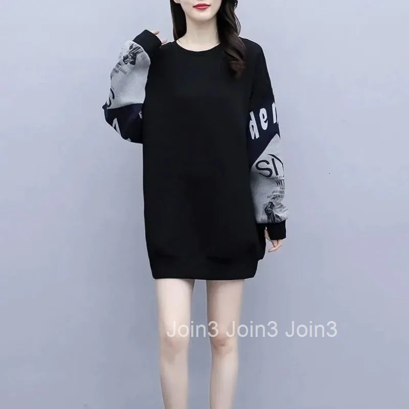 Black Spring and Autumn Korean Fashion Female Top Long Sleeve Pullovers On Promotion Kpop Clothing Novelty M Womens Sweatshirts
