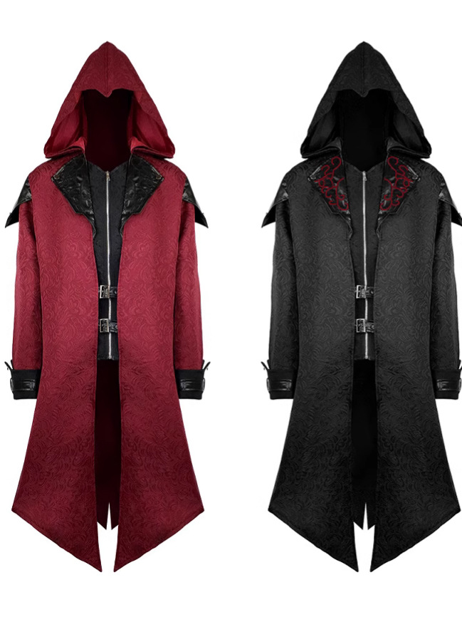 Stage Wear For men clothing Halloween retro patchwork jacket men's gothic dark costume