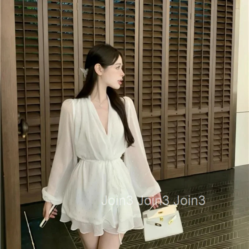 Female Dress Summer Womens Long Sleeve Dresses Korean Style Vintage G New Features of A Line High Quality Luxury Elegant Party