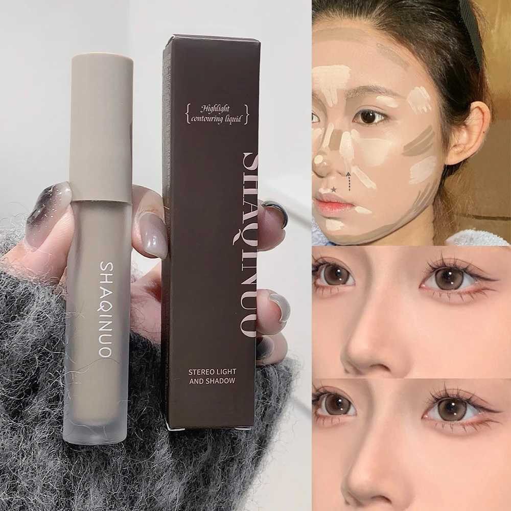 Facial Liquid Contour Stick Concealer Contouring 3D Cement Grey Nose Shadow Cream Brighten Highlighter Bronzer Concealer Makeup XJ250618
