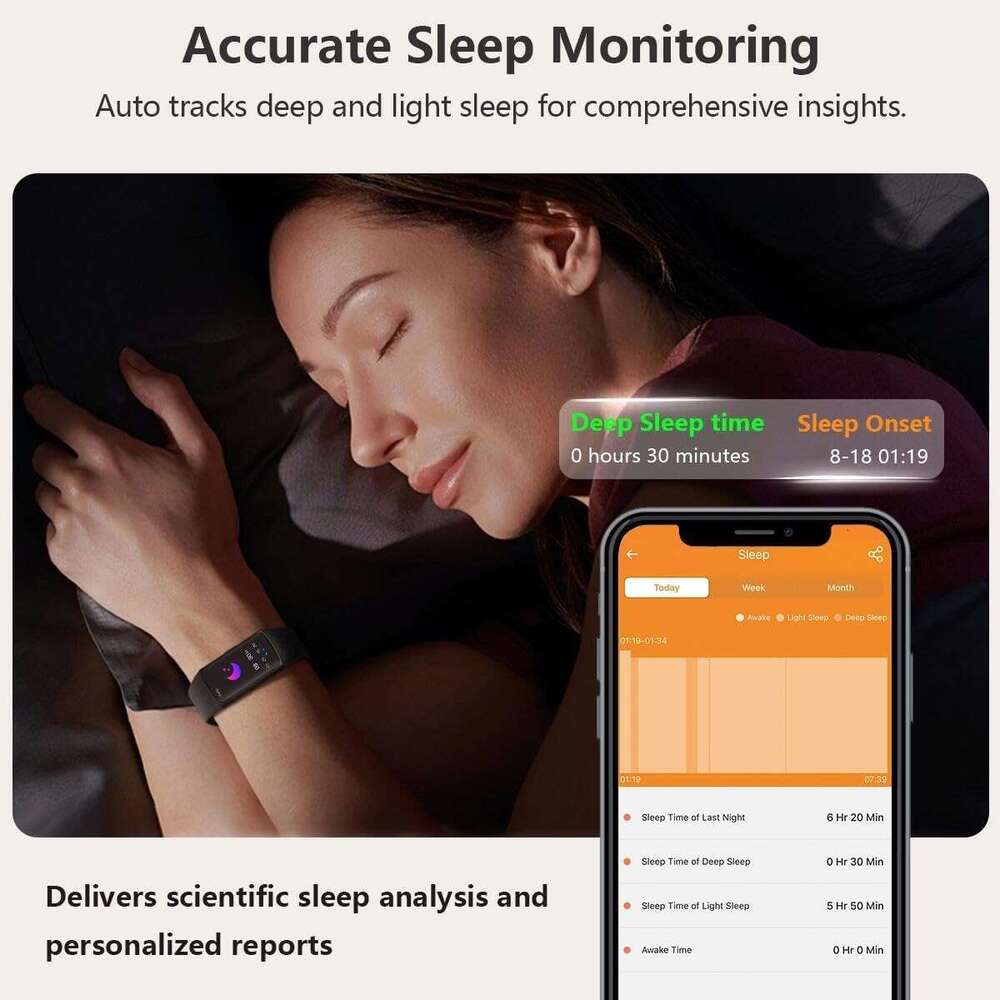 Slim FINO 3 FITVII Fiess Tracker Smart Watch Oxygen Sleep Monitor Heart Rate Blood Pressure IP Waterproof Health Activity Trackers with Calories