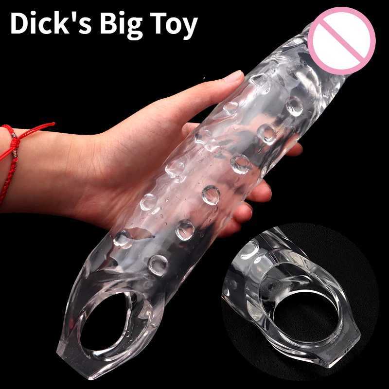 28cm Super Size Big Penis Sleeve Penis Extender 6cm Penis Enlargement Reusable Sex Toys for Men Delay Ejaculation W250618
