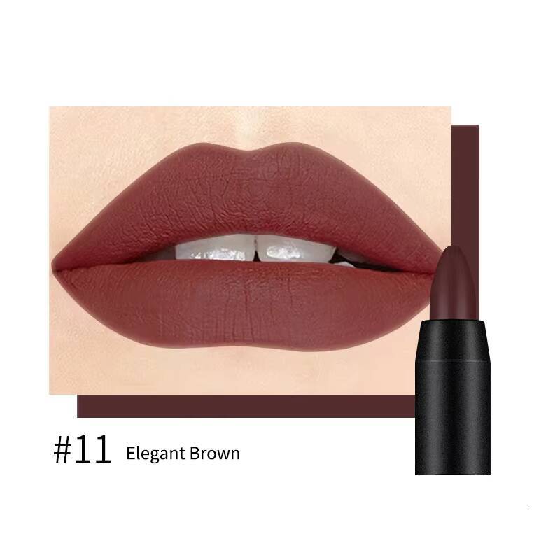 18 Colors Lipstick Pencil Matte Velvet Waterproof Long-lasting Non-stick Cup Stick Sexy Rose Red Nude Brown Lip Liner Makeup happy