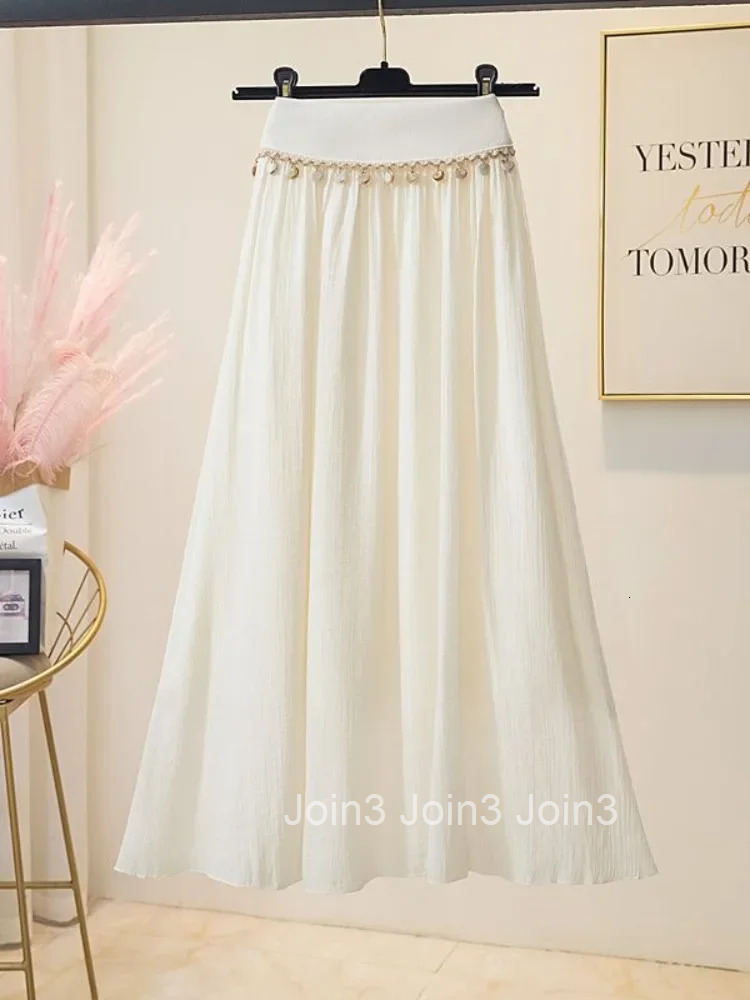 Midi Skirts for Women Fringe Boho Vintage Summer 2025 Korean Style Harajuku Casual A Line Cheap Aesthetic Fashion V Woman Skirt