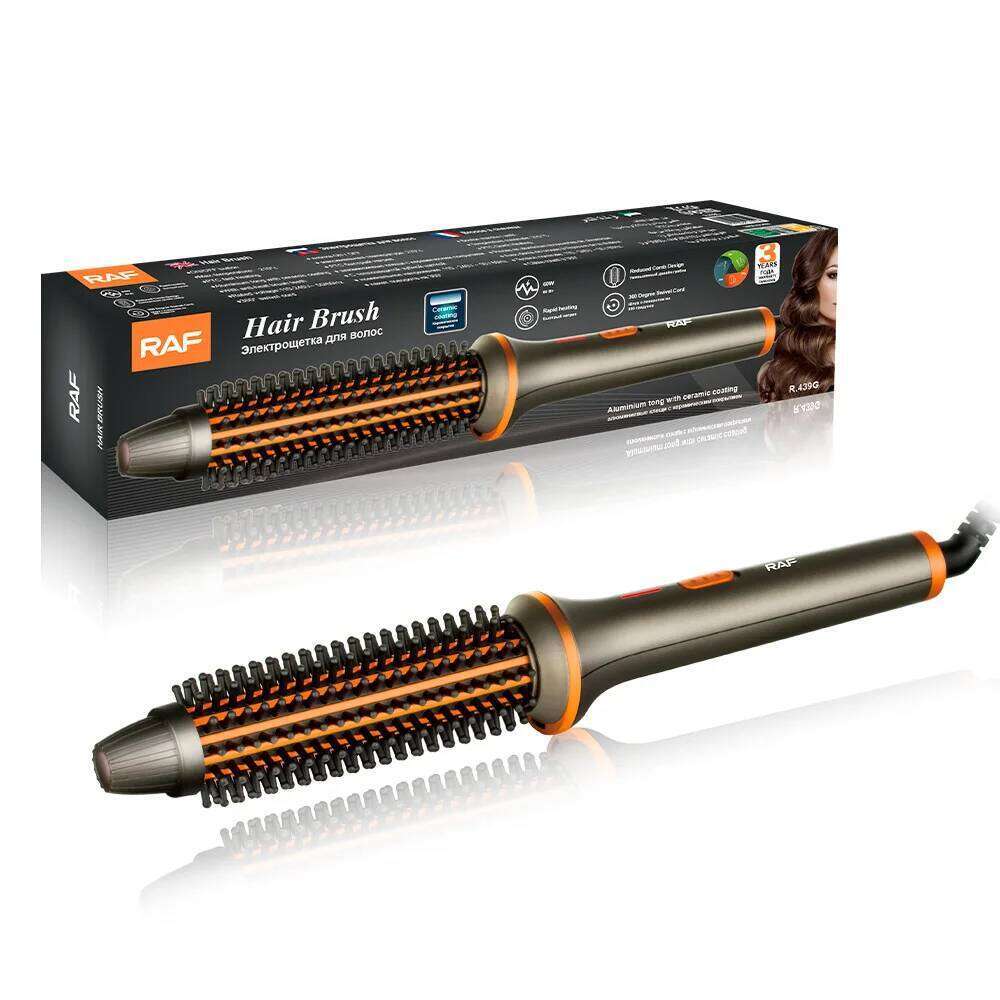 No Damage to Hair Straightening and Dual-purpose Electric Straightener Heated Round Brush Curling Iron