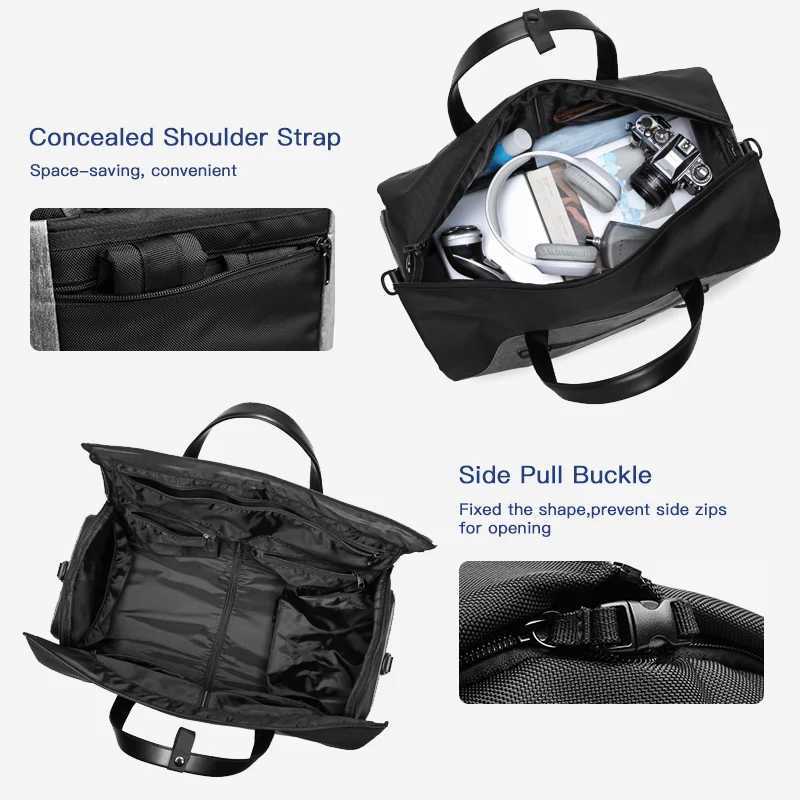 OZUKO Multifunction Men Suit Storage Travel Bag Large Capacity Luggage Handbag Male Waterproof Travel Duffel Bag Shoes Pocket W250618