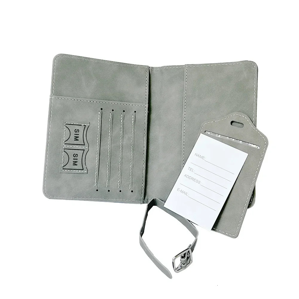 2pcsset Personalized Name Passport Cover Case and Luggage Tag Travel Holder Wallet Organizer Gift for Couple 250614