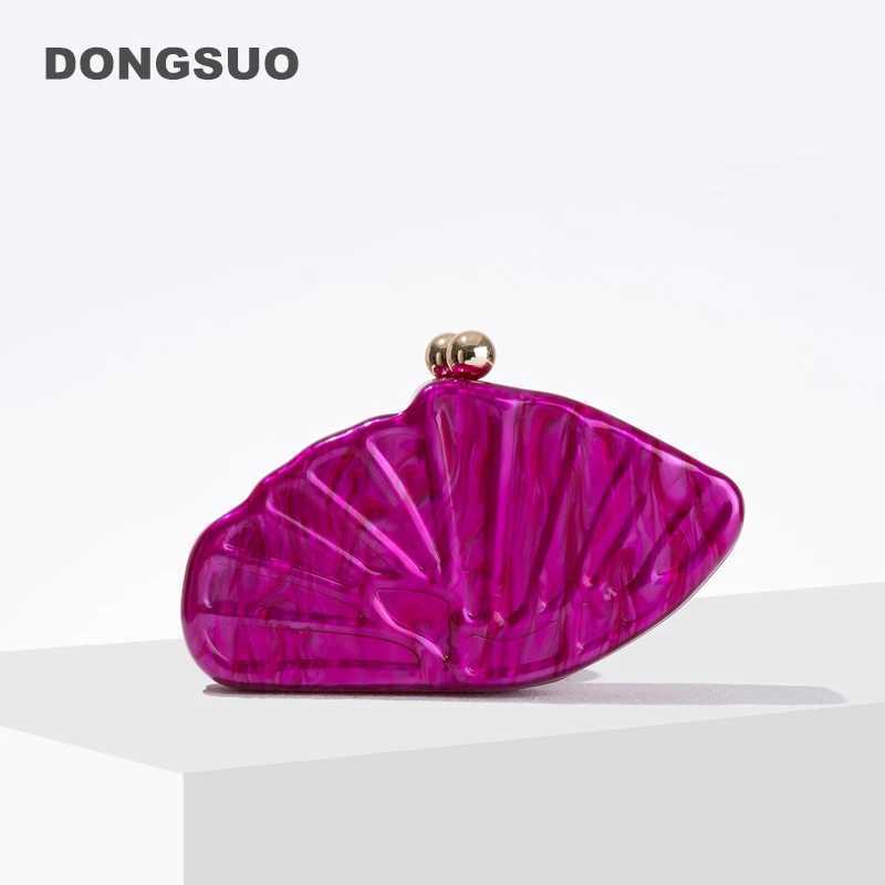 Sea Shell Clutch Bag Acrylic purse for women wedding evening party cute ivory pearl rose color purse handbag summer new 2024 Z250618