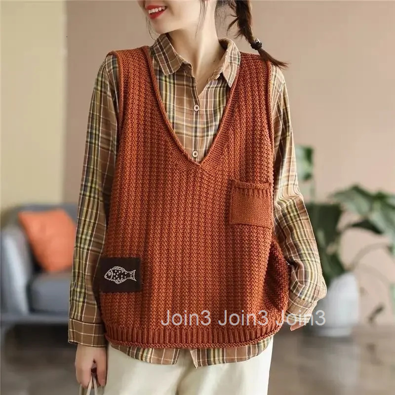 Female Sweater Solid Cropped Waistcoat Short Pullover Womens Knitted Vest Clothing Trend 2025 On Offer Formal Casual Fashion