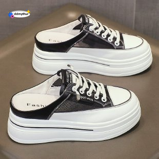 Platform White Sneakers Women, Small Size, Petite Women's Shoes, 2025 New Spring and Autumn Style, Casual Sports Shoes with Hidden Wedge for Stud