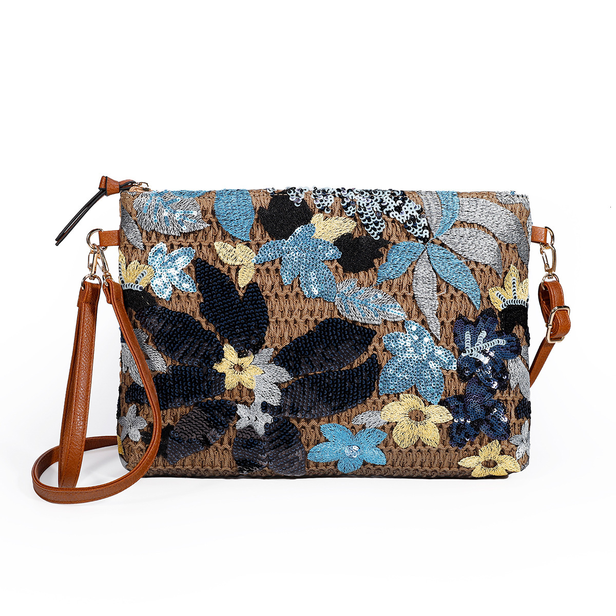 Free Shipping 2025 Summer New Designer Bag High-end Casual High-quality Shopping Bag Woven Straw Crossbody Bag Large Capacity Sequin Woven Shoulder Ha