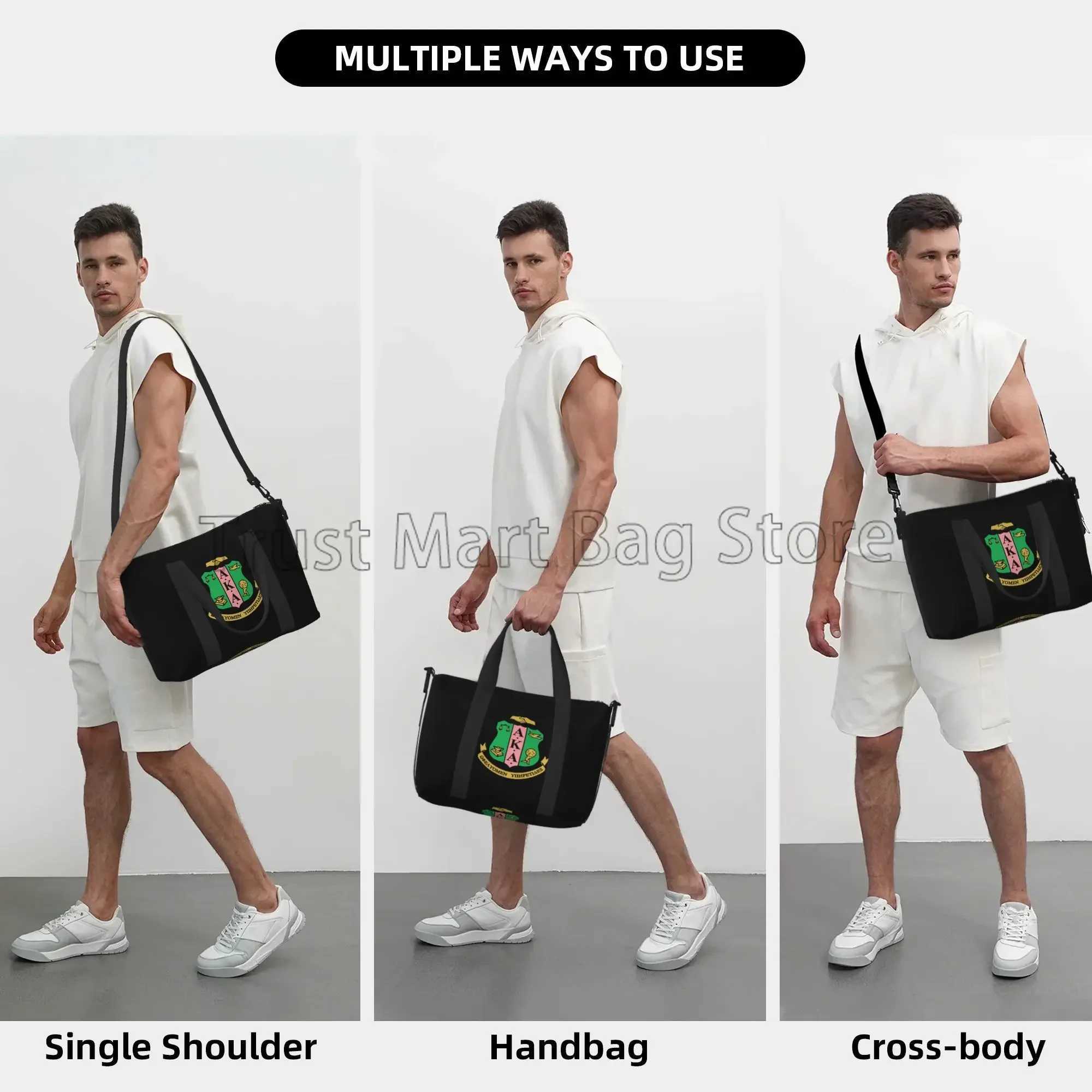 AKA Sorority Print Hand Travel Bag Sports Fishing Gym Yoga Luggage Tote Bag Multipurpose Waterproof Weekender Bags for Women Men W250618