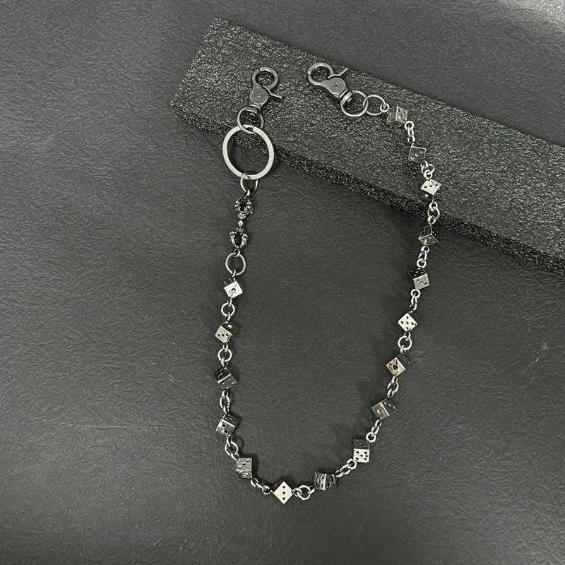 Vintage Punk Dice Pants Waist Chain Men Cool Jeans Chain Keychain Wallet Chain Gothic Biker Fashion Accessories 250618