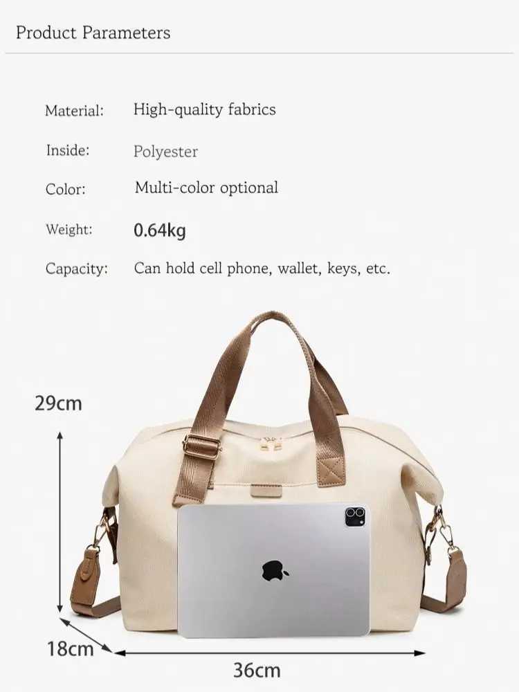 GOYN Fashion Womens Travel Duffel Bag Large Capacity Outdoor Sports Tote Gym Fitness Shoulder Weekender Overnight Bag for Women W250618
