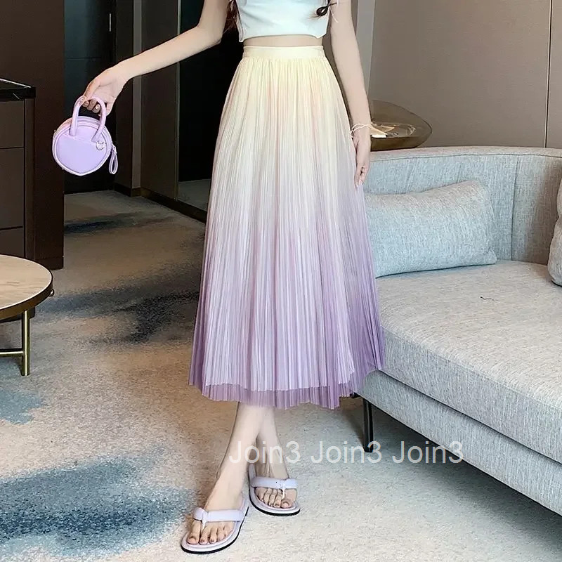 Midi Mesh Woman Skirt Chiffon Skirts for Women Tulle High Waist Streetwear 2025 Trend Vintage Stylish New in V Clothing Sales