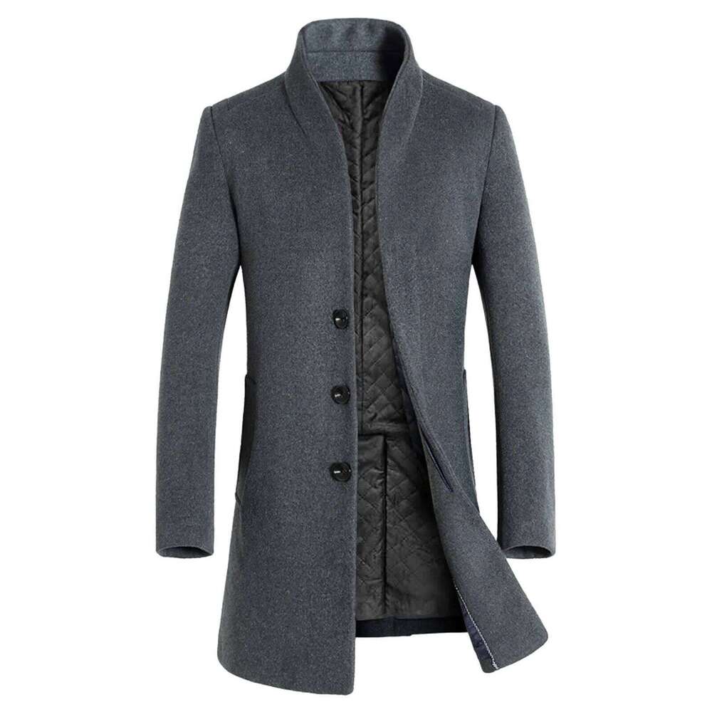 Elegant Unisex Stylish Overcoat For Gentlemen: Classic Tailored Design & Practical Insulated Layered Garment