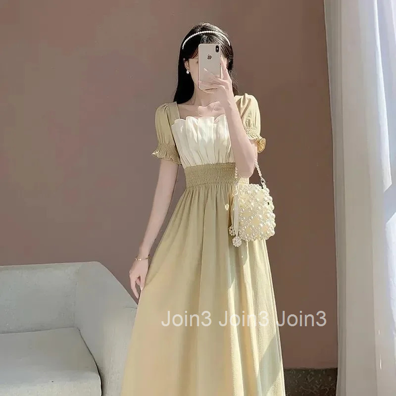 Female Dresses Yellow Loose Womens Dress Prom Graduation Evening Birthday Party Retro Elegant Luxury New in Chic Vintage Xxl G
