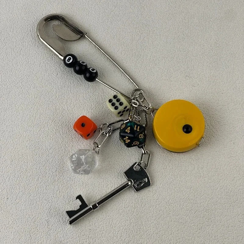 Original Niche Keychain Pants Chain Versatile Trendy Hanging pendant dice Mini Billiards purse bag charms Accessories 250618