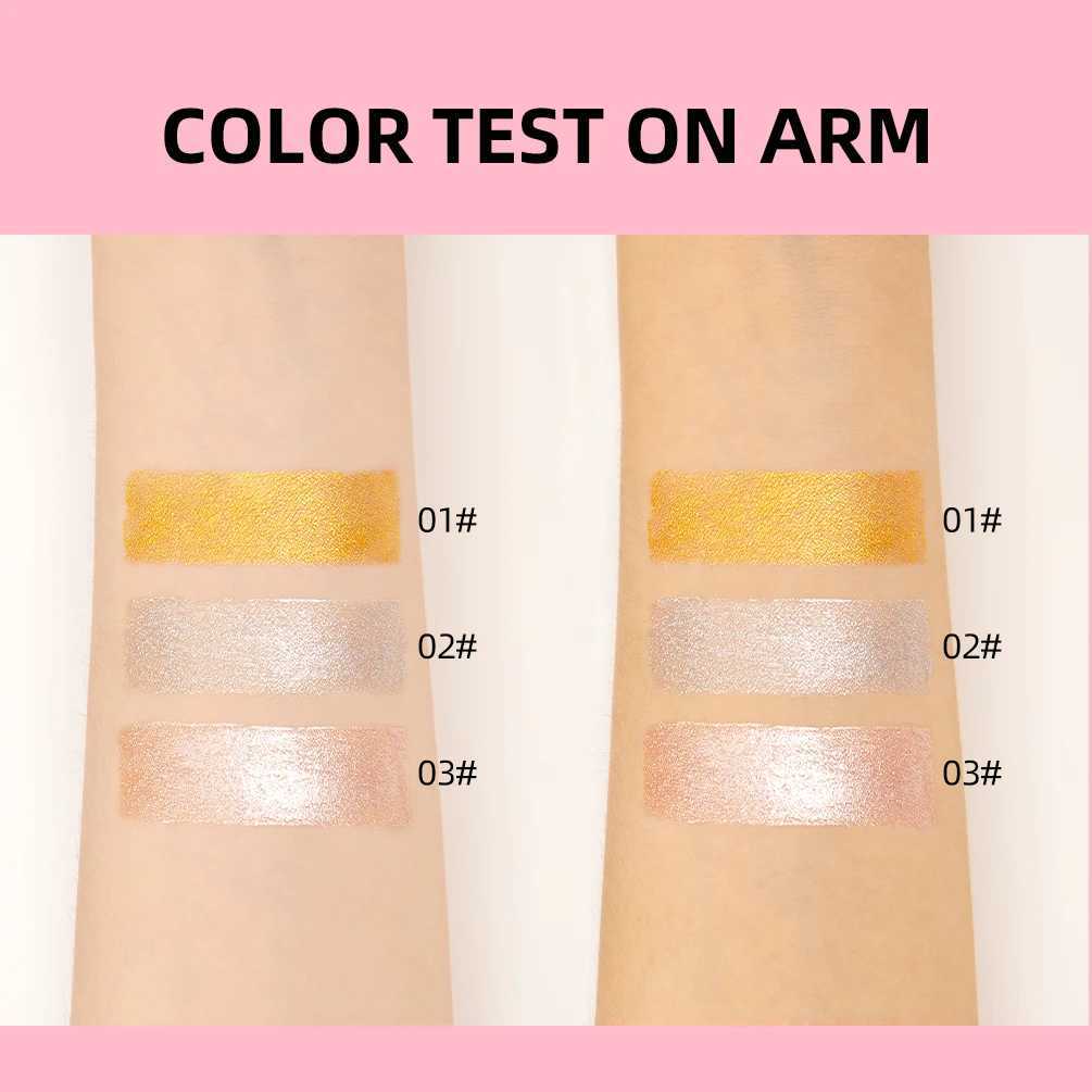 QIBEST Shimmer Glitter Highlighter Cream Eye Shadow Silkworm Gold Face Contour Bronzer Brighten Body Highlight Illuminator Makeup XJ250618