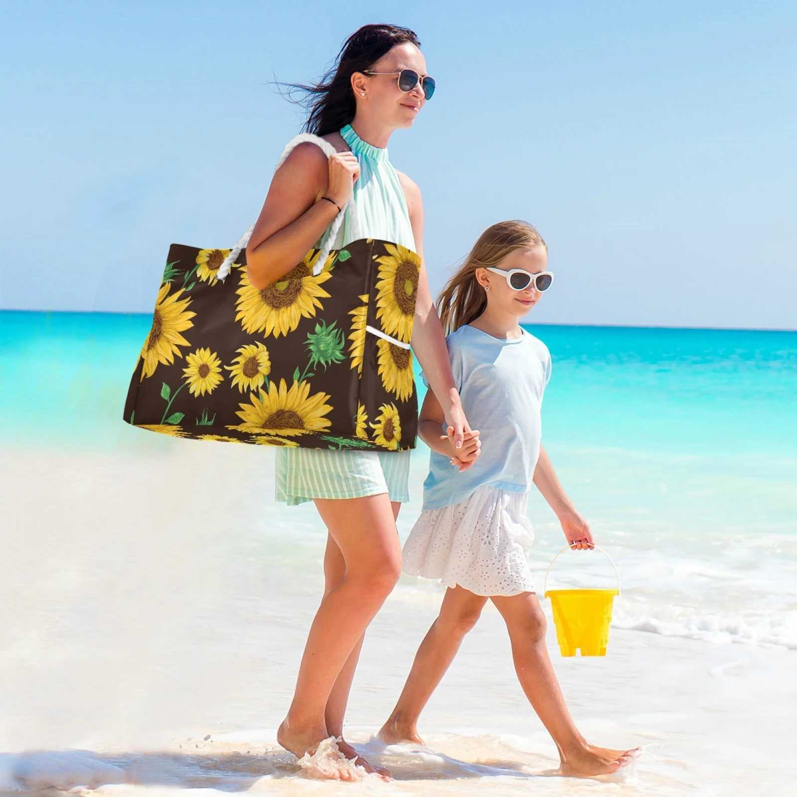 2025 Spring Seas New Suower Print Wen Handbag Beach Totes Bag Shoulder Bag Lady Shopping Bags Large Capacity Casual Tote B250618