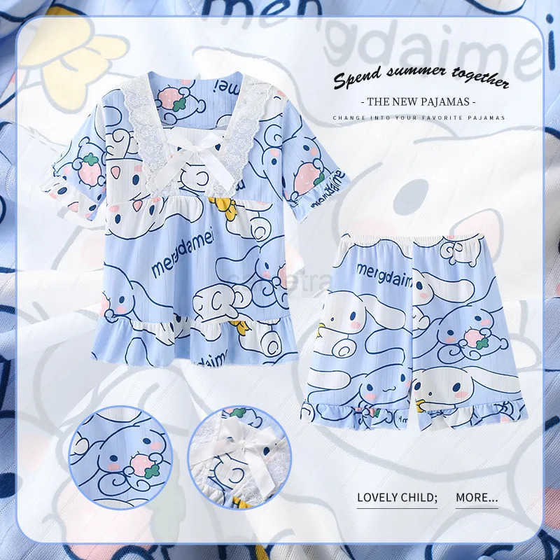 Sanrio Childrens Air Conditioning Clothing Set Girls Pajamas Sleepwear Robe Mother Kids XJ250618XJ250618