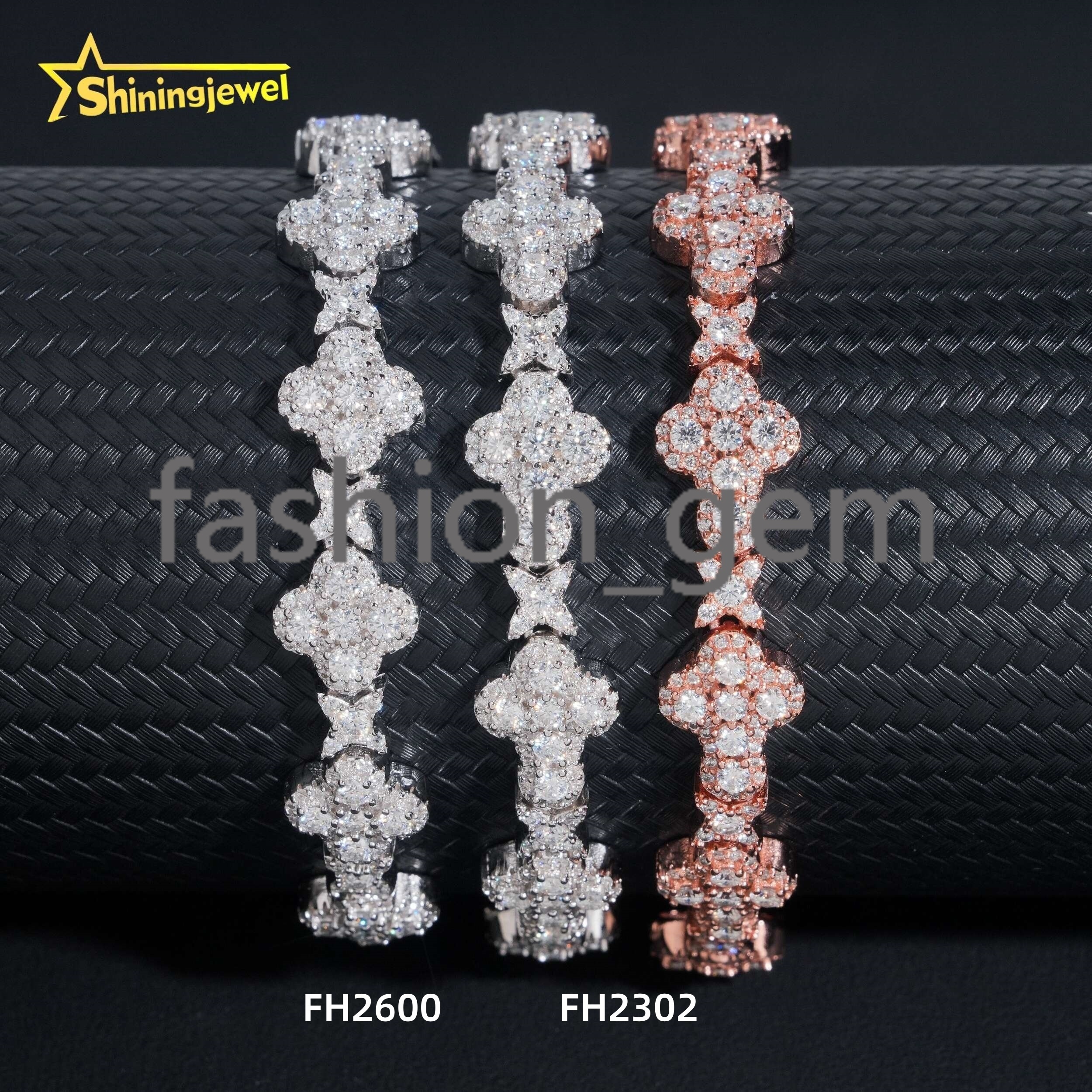 Fine Jewelry Hot Selling GRA Certificate Iced Out 10mm 925 Sterling Silver Hip Hop Cross Moissanite Bracelet
