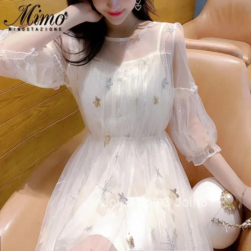 Womens Dress Mesh Midi Loose One Pieces on Sale Clearance Clothing Chic and Elegant Pretty High Quality Female Dresses Luxury X