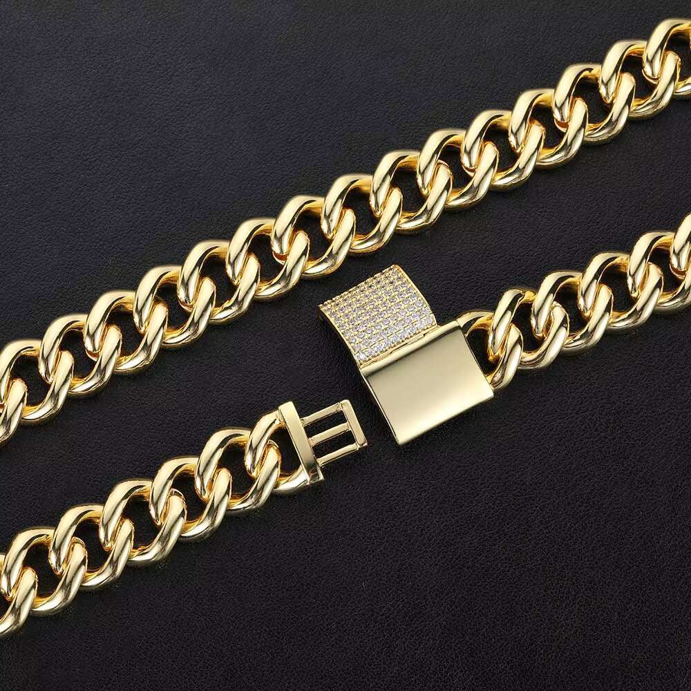 Fashion Jewelry Cuban Chain Hip Hop Moissanite Necklace10MM 12MM Diamond Cuban Chain Moissanite Diamond 925 Silver Jewelry