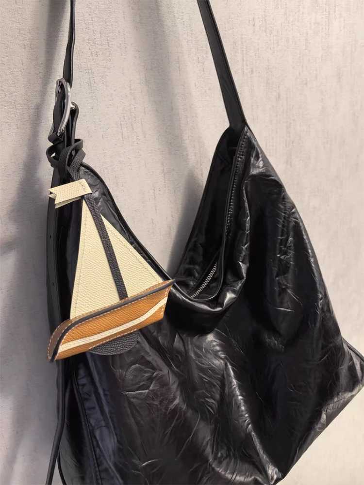Newly Sailboat Bag Charms Pendant Smooth Sailing Handmade Genuine Cowhide Car Hanging High Quality Key Chain Bags Accessories XJ250619