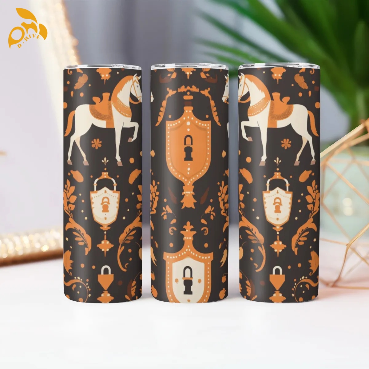free shipping of customized beautiful 20OZ straight cup with sliding lid with exquisite patterns from US