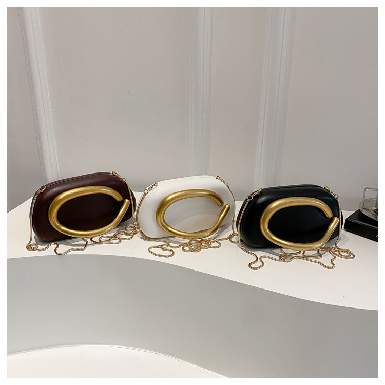Designer Women Gold Metal handle Clutch Bag Vintage Evening Bags Luxurys Designer Mini small square bag Fashion metal chain Handbag wallet
