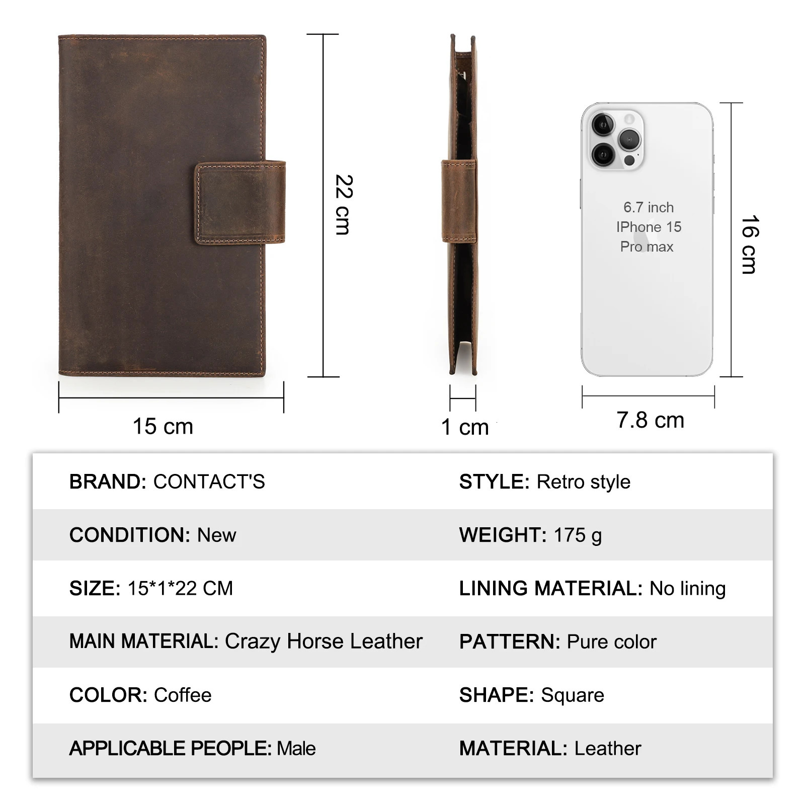 CONTACTS Genuine Leather Family Passport Clutch Wallets RFID Card Holder AirTag Slot Cover Families Travel Bag Handbag 250614