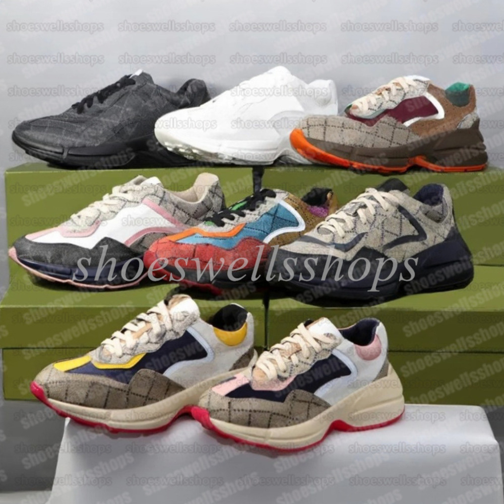 Rhyton Sneakers Designer shoes Multicolor Sneakers Beige Men Trainers Vintage Chaussures Ladies casual leather gvccis Shoes Sneaker size 35-45 011