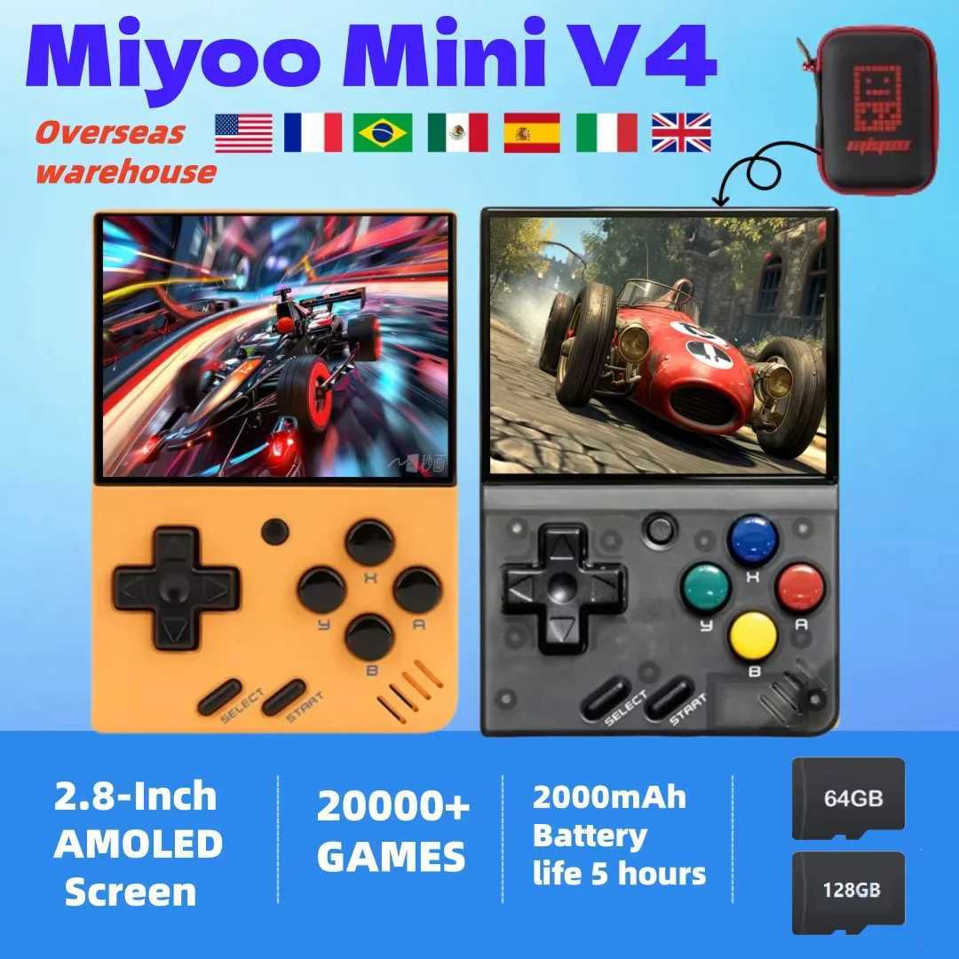 MIYOO MINI V4 Portable Retro Handheld Game Console 2.8 Inch Sn Video Game Consoles Linux System Classic Game Emulator Gift XJ250619