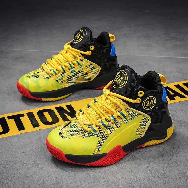 Kids Basketball Shoes Boys Sneakers Non-slip Child Trainer Basket Shoes Outdoor Leather Children Sport Shoes M250619