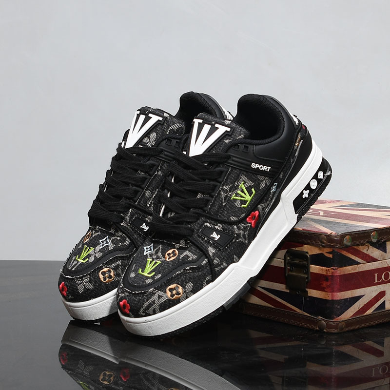 Free shipping Designer Casual Shoes Men's Women's Platform Sneakers Trend Printed Embroidery Board Shoes Unisex Shoes Plus size 35-44