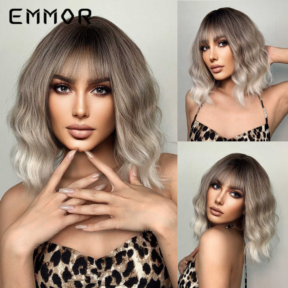 BOBO Synthetic Wigs Short Natural Wave Hair Wig For Women Party Daily High Density Heat Resistant M250619