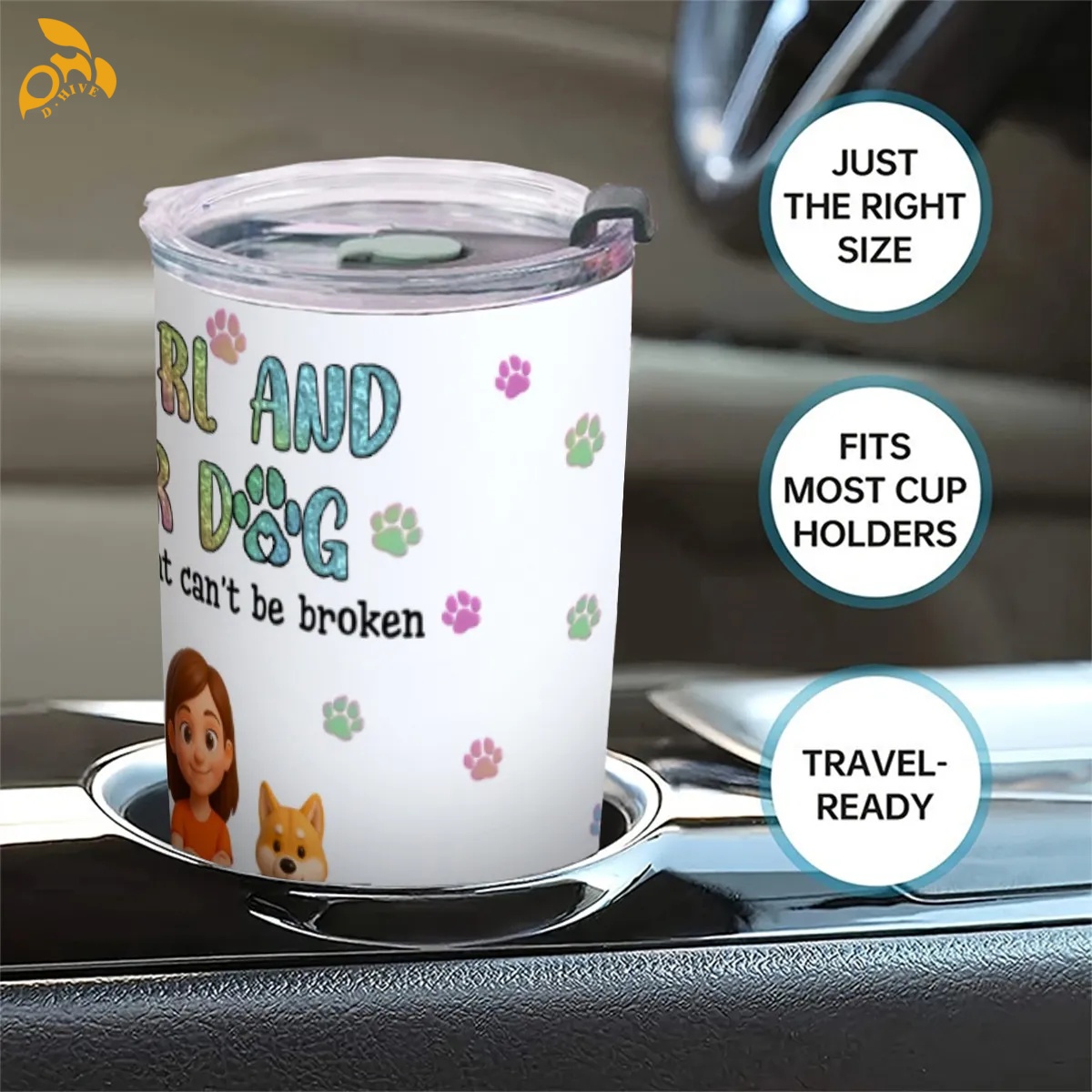 free shipping of customized beautiful 20OZ travel mug with sliding cover with exquisite patterns from US