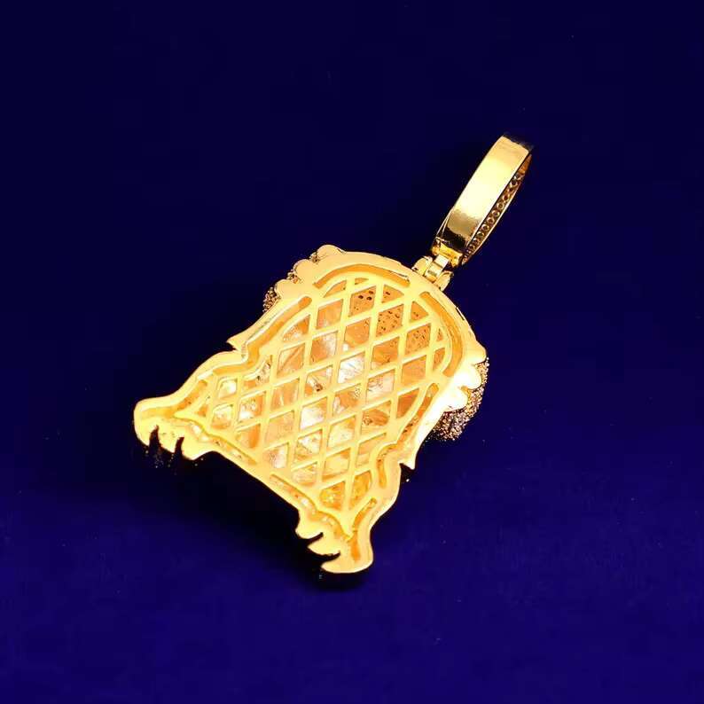 Luxury 2 Tone Hip Hop Jesus Face Pendant Rapper Vvs Moissanite Diamond Necklace Pendant S925 Hip Hop Jesus Pendant for Men