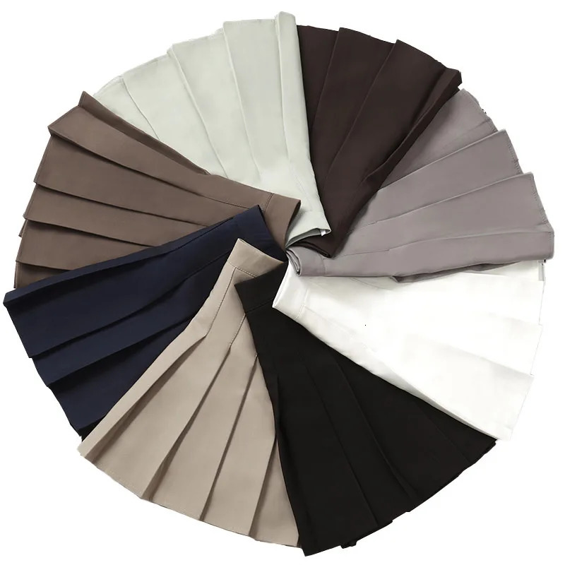 Brown Skirt Ladies Summer Clothes Womens High Waist Harajuku Korean Style Black Mini Pleated Skirt For School Girl Uniform 250619