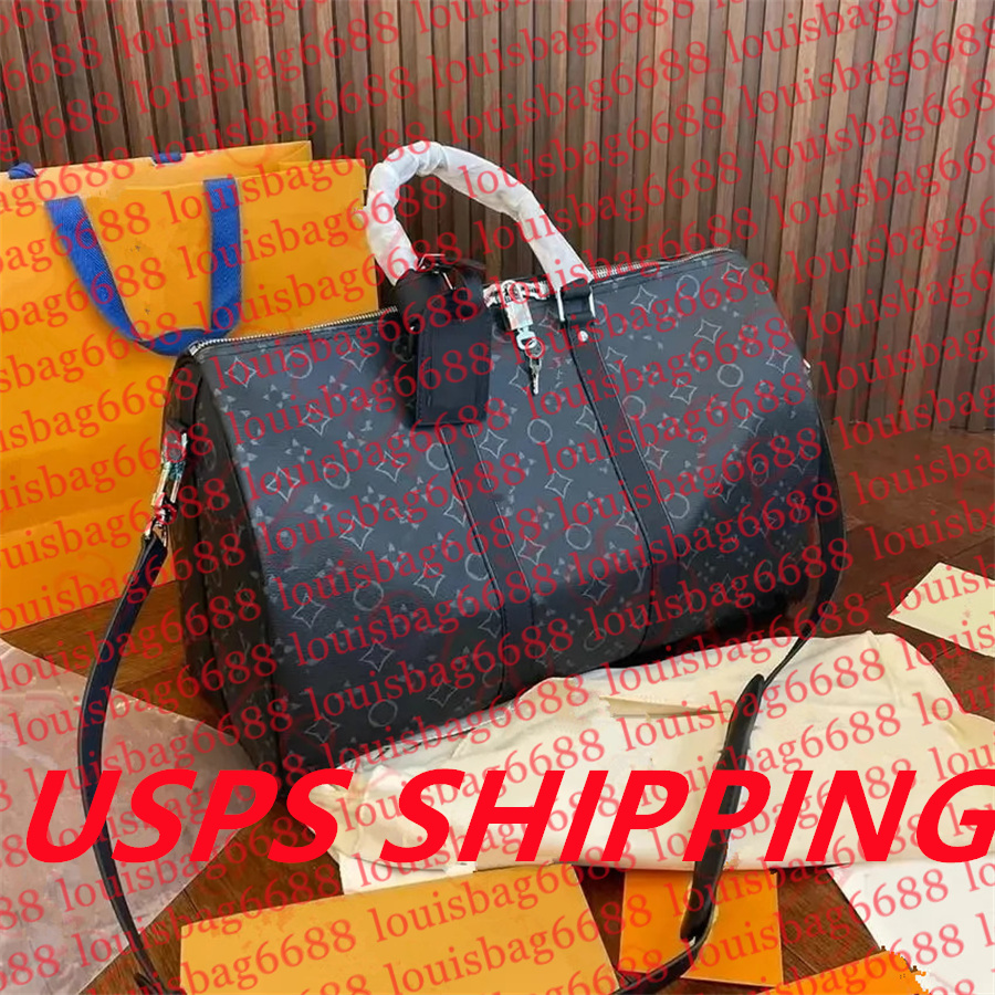 2025 Hot luxury fashion men women high-quality travel duffle Lychee leather bags brand designer luggage handbags With lock large capacity sport bag size 55CM A6688