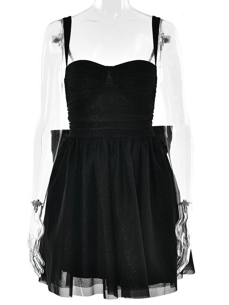 Fantoye Glitter Bright Silk Sparkling Bow Women Dress Apricot Spaghetti Strap Mini Dress Female Spring Slim Elegant Party Dress 250618