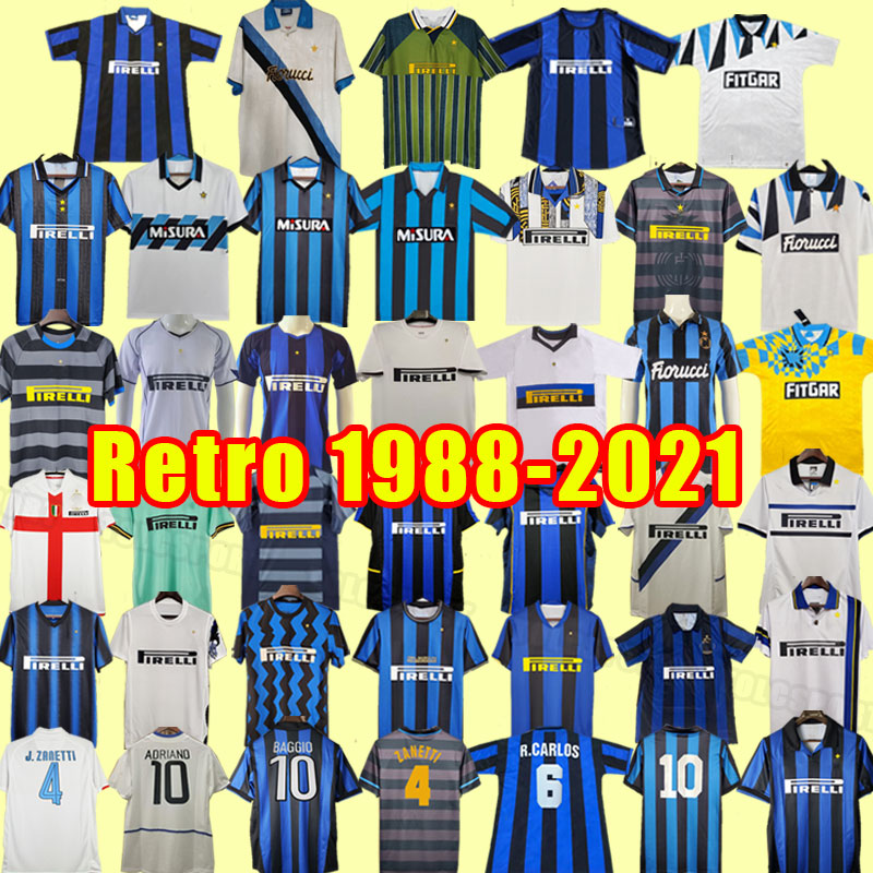 Retro soccer jerseys inter FIGO SNEIJDER MILITO MILANS IBRAHIMOUIC Vintage football shirt RONALDO 01 02 03 04 07 08 09 10 11 2001 2002 2003 2004 2008 2010 2011 1994
