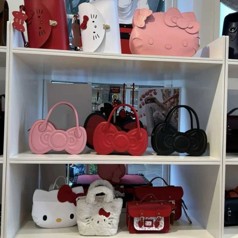 Sanrio New Hello Kitty Cute Y2k Girl Handheld Bow Bag Kitty Anime Periphery Crossbody Bag Girlfriend Valentines Day Gift w250619