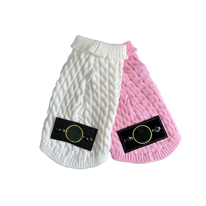 Designer Dog Clothes Knitted Dog Sweater for Small Medium Dogs, Winter Dog Cat Coat Warm Pullover Jumper Outfits,Classic Cable Knit Turtleneck Sweater Dog Coat M A584