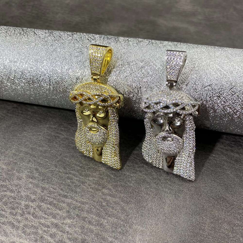 High Quality Jesus Face Iced Out Pendant Hip Hop Jewelry Men Jesus Head Necklace