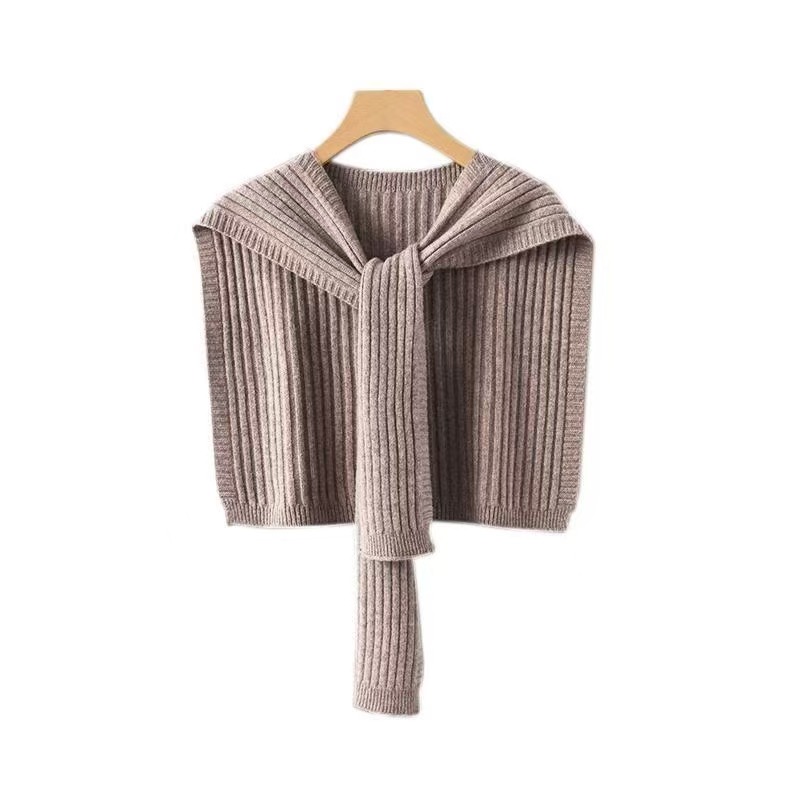 K1065 Shawl new style high-end women's tie solid color air-conditioned room knitted scarf women's waistcoat shoulder