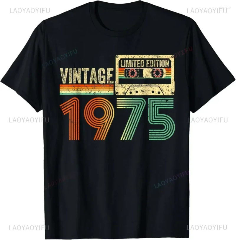 Women's T Shirts 1975 Party T-Shirt 50th Birthday Gifts Men Women 50 Years Old Vintage Clothing Streetwear Graphic Tops