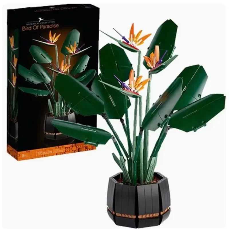 Moc Fit 10289 Bird of Paradise Bouquet Rose Building Block Bricks Unziptoy Diy Potted Illustration Home Decor Christmas Gifts L250616
