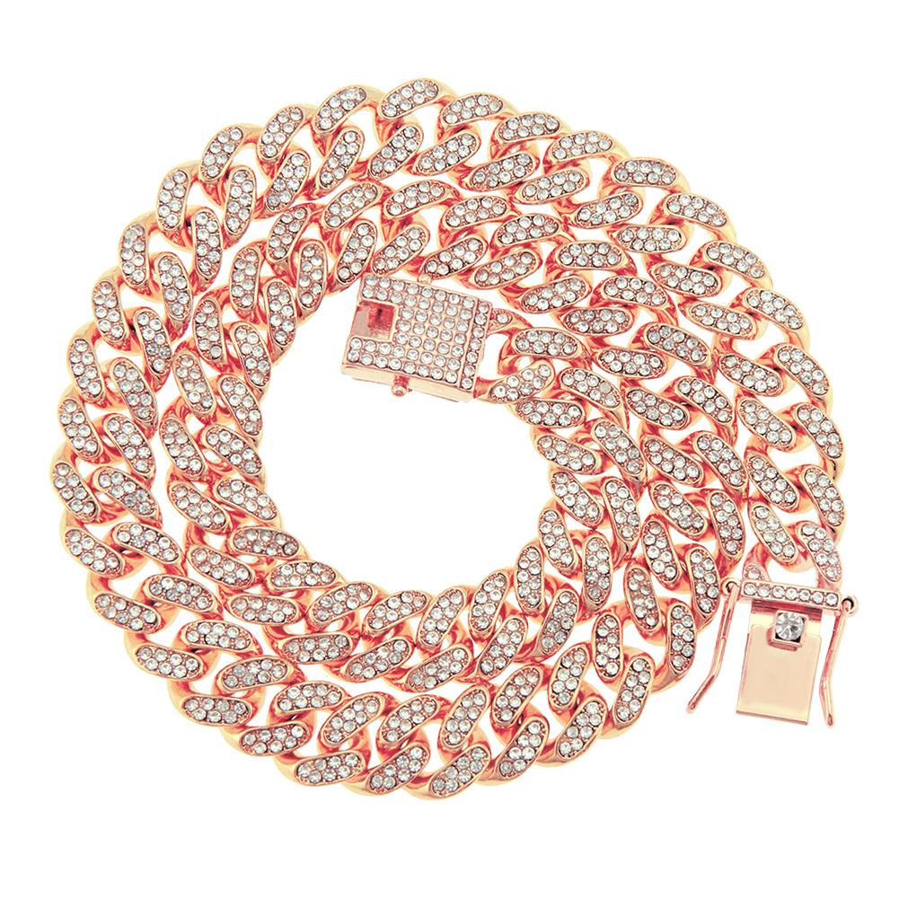 Men's Classic Hip Hop Cuban Necklace with Zircon Stones - Luxury Chain Accessory